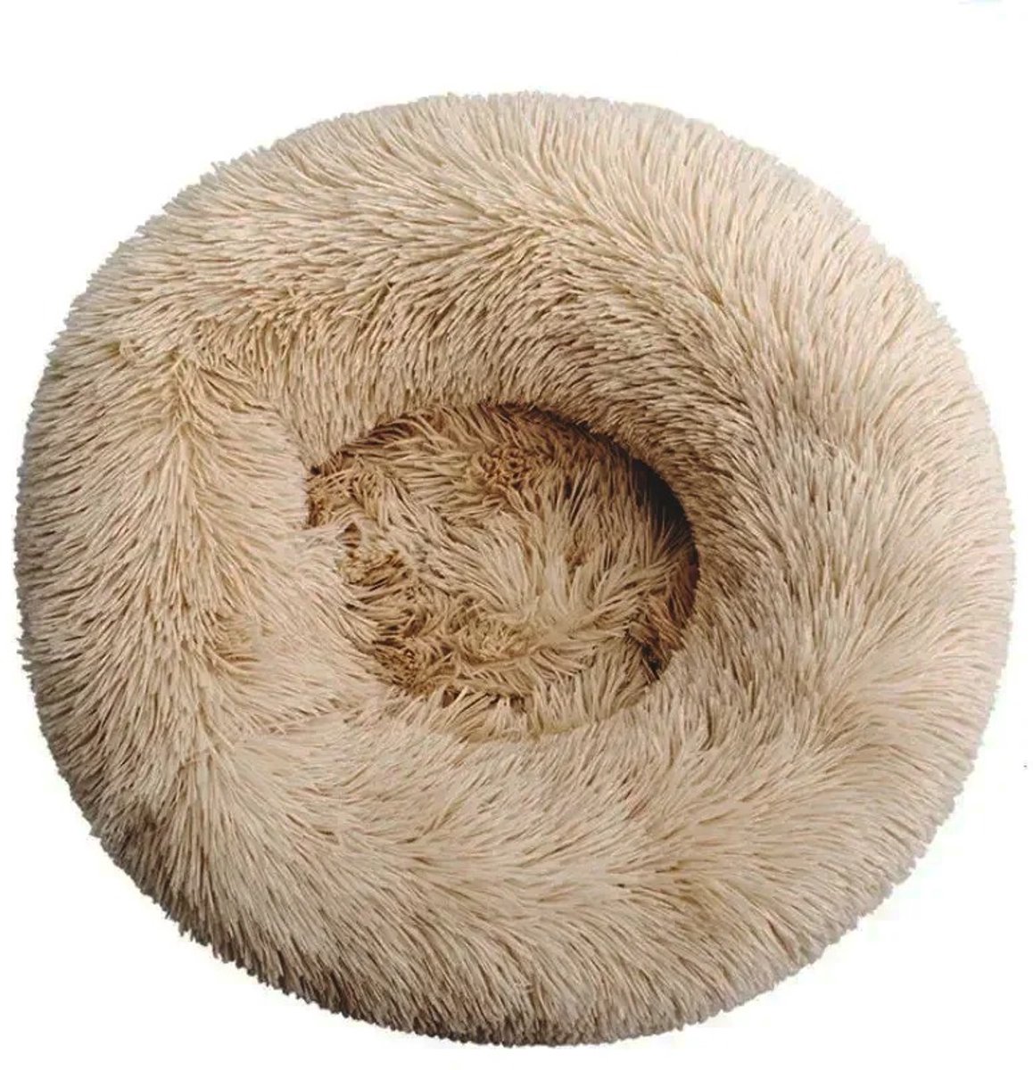 Golaro Orthopedisch Donut Hondenbed - Dierenbed - Zacht Pluche Ronde Hondensofa met Waterdichte Onderkant - Wasbaar - 60cm - Beige
