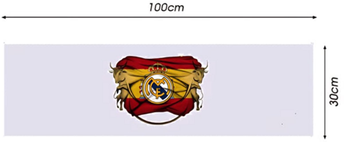 Spanje Sporthanddoek Wit 30x100cm - Hala Madrid Handdoek - Fitness & Training