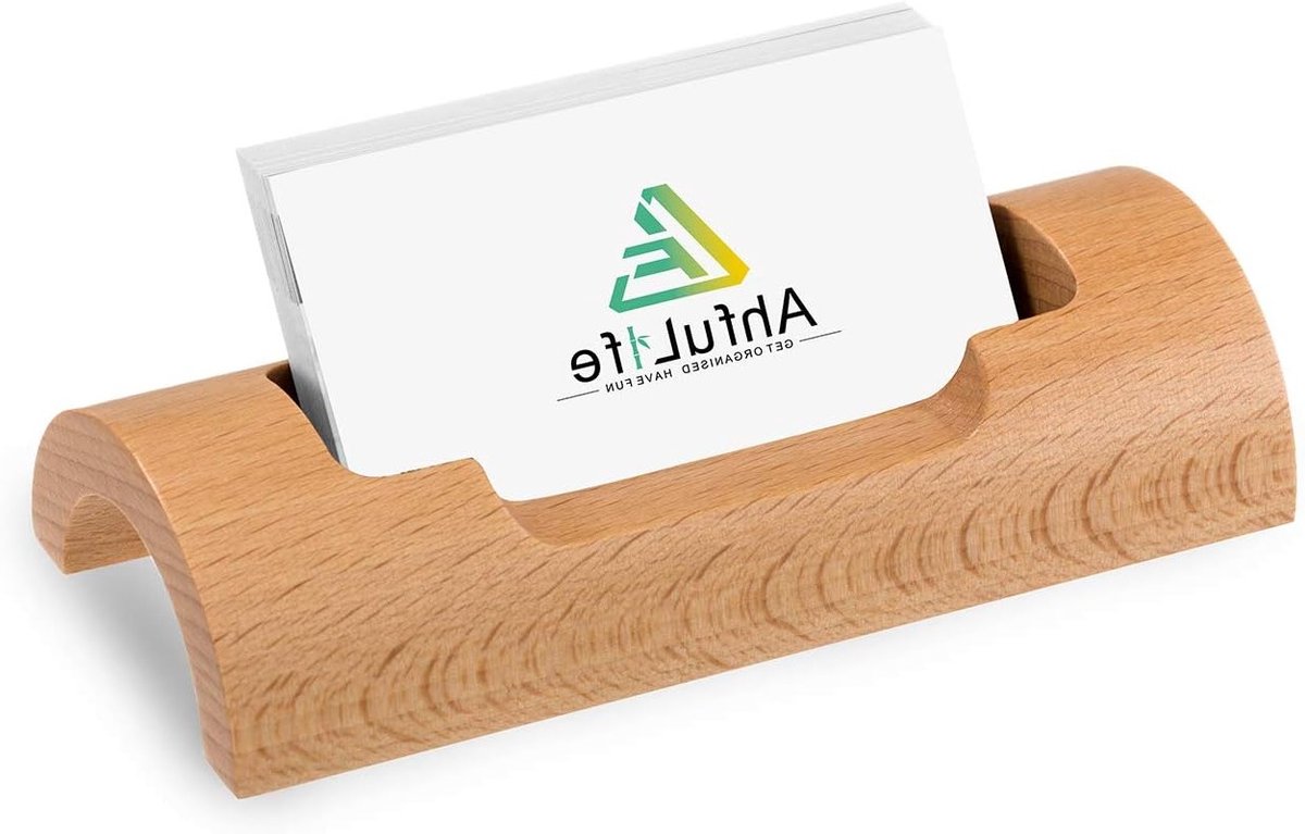 Enkelvoudige Pocket Houten Visitekaartjeshouder voor Bureau, Gepersonaliseerde Kaartdisplay voor Kantoor en Thuis, Perfect als Geschenk voor Feestdagen en Speciale Gelegenheden