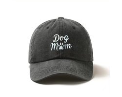 Dog Mom Pet - Pet voor Hondenliefhebbers - Geborduurd - Verstelbaar - Cadeau - Grijs | Petshop Seven