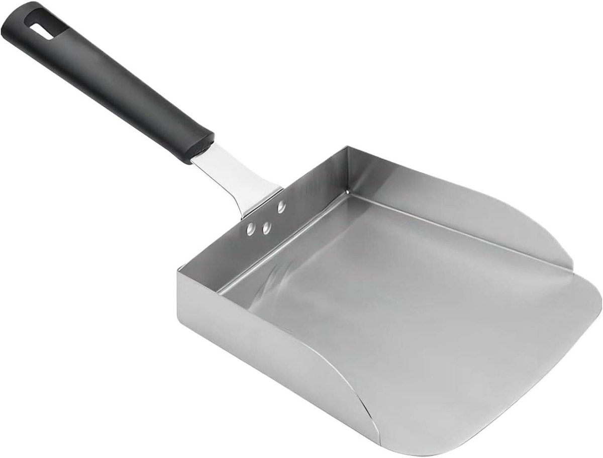 Grillspatel - Barbecue Schep - Eten Omdraaien - Extra Breed Vlak - 38.5 cm - Zilver