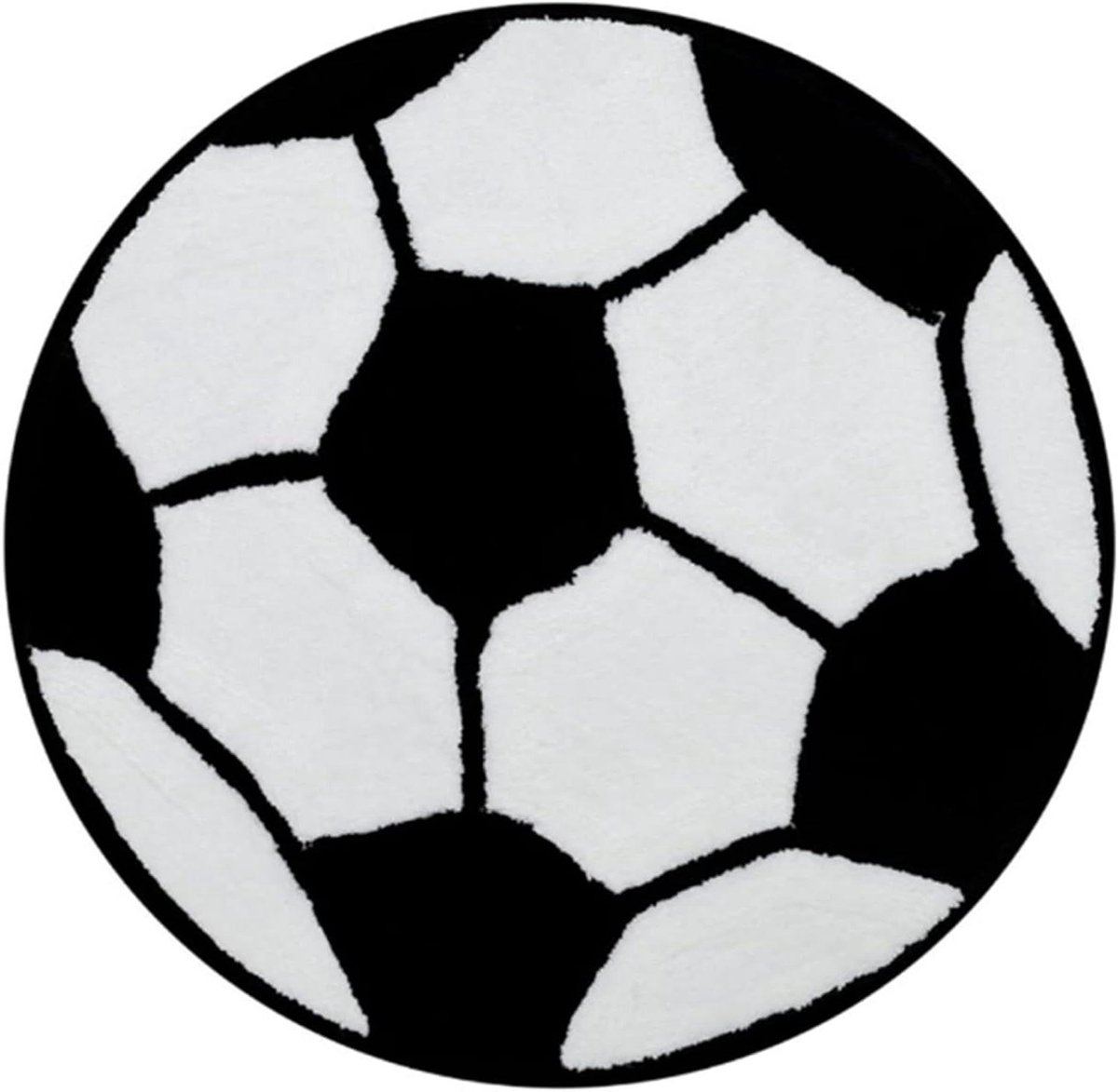 Voetbal tapijt - Ronde mat - Kinderkamer decoratie - Antislip achterkant - 60 cm rond - Multicolor