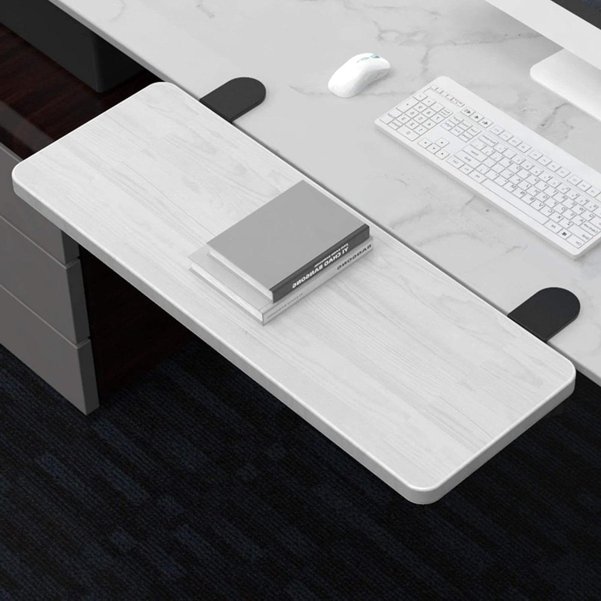 Verstelbare Bureausteun - Armsteun Plank - Pols Ontlasting - Opvouwbaar Ontwerp - 64 x 24cm - Wit