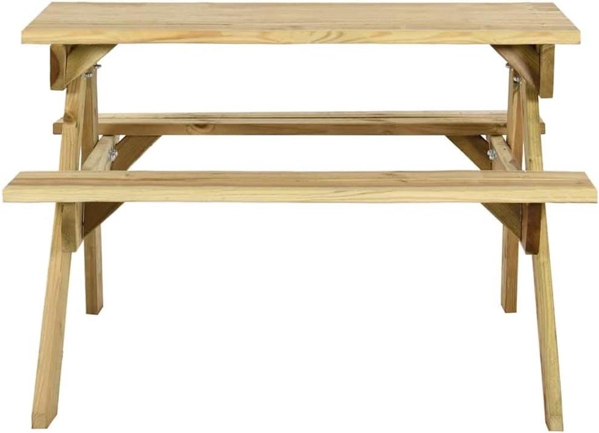 Picknicktafel met banken - Tuin Picknicktafel - Gezellig buiten zitten - Geïmpregneerd grenenhout - 110 x 123 x 73 cm