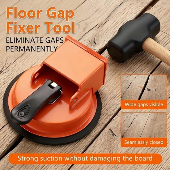 Vloer Fixer Tool - Zuignap Reparatie - Laminaat Plaatsen - Robuuste Aluminiumlegering - 12 cm - Oranje — afbeelding 3
