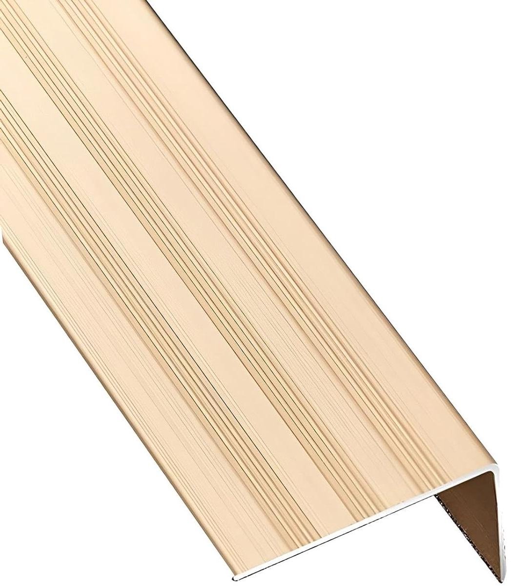 Traprandprofiel Aluminium - Trapkantprofiel Antislip - Veilig Lopen - L-vormige Bescherming - 120cm - Goud