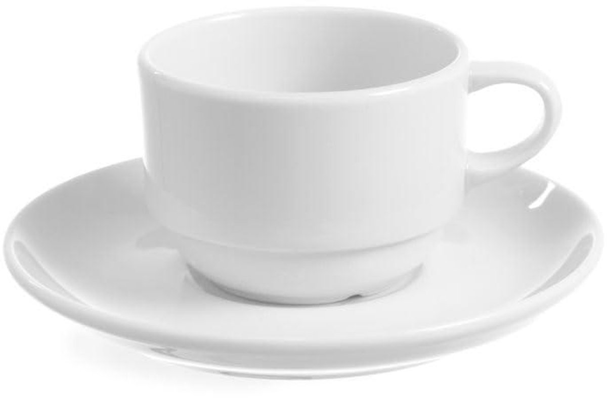 Cappuccinokop - Koffiekop - Dranken Serveren - Versterkte Rand - 230 ml - Wit