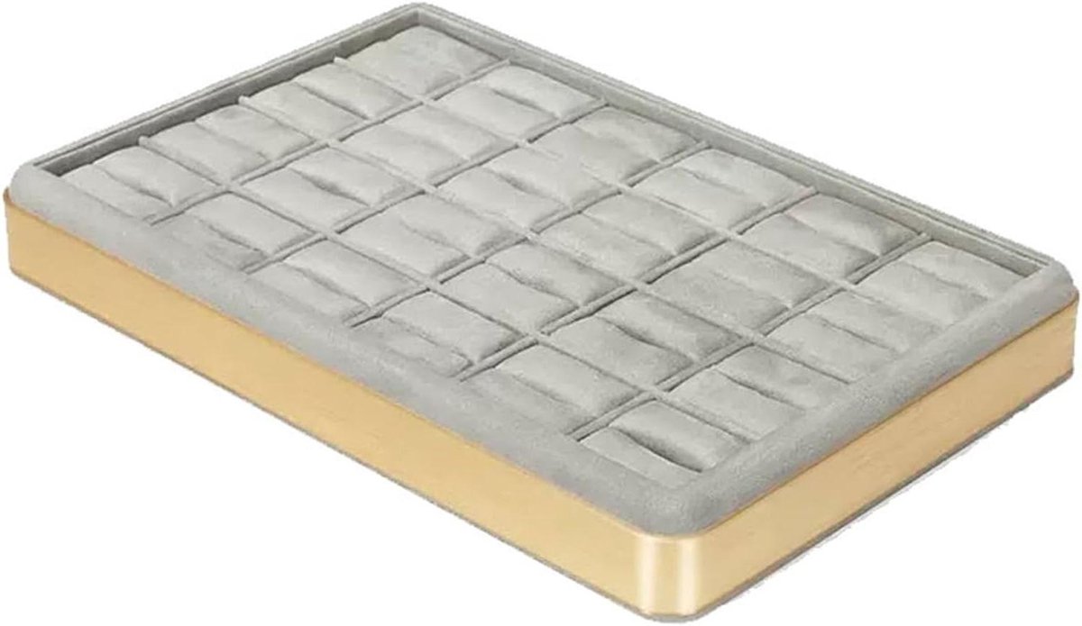 Sieraden Organizer - Opbergbak - Juwelen Presenteren - Stapelbaar Ontwerp - 30 x 20 cm - Grijs