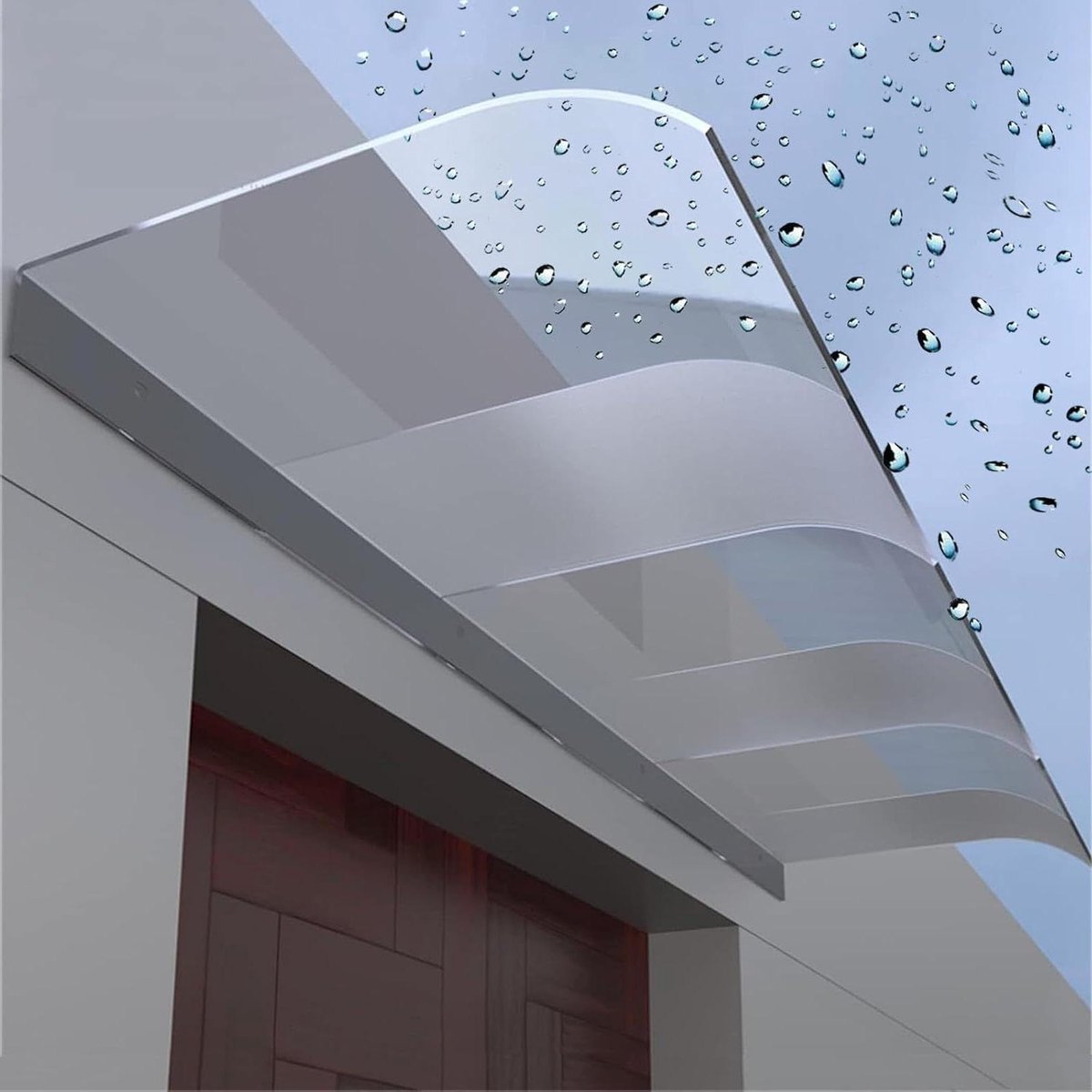 Buitendeur Luifel - Veranda Overkapping - Bescherming Buiten - Gebogen Zelfreinigend - 40x100cm - Transparant
