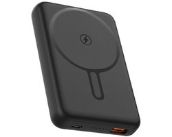 Nuvance Powerbank 10000 mAh - Geschikt voor MagSafe - 15W Snellader - Draadloze Powerbank - Usb-A 22.5W & Usb-C 20W - Zwart