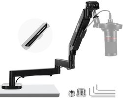 Verstelbare Microfoonarm met 360° Rotatie en Stille Mute Functie voor Podcasting en Streaming, Geschikt voor Shure MV7, SM7B en Blue Yeti Microfoons