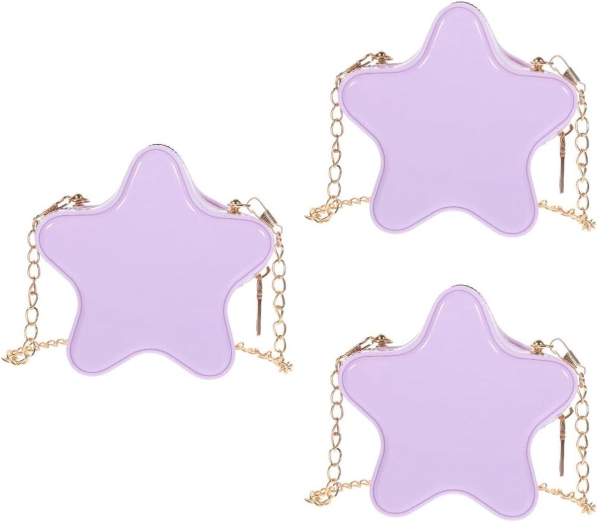 Handtas Set - Schoudertas Dames - Dagelijks Gebruik - Unieke Stervorm - 13 cm - Paars
