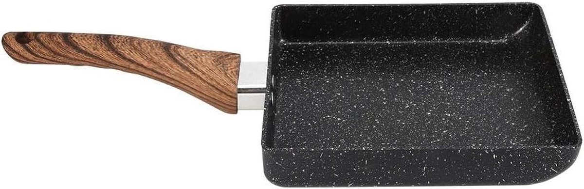 Tamagoyaki pan - Omeletpan koekenpan - Ontbijt maken - Antiaanbaklaag steen - 155 x 185 cm - Zwart