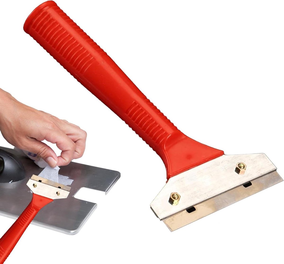 Glasschraper Tool - Reinigingsschraper - Vlekken Verwijderen - Antislip Handvat - Ongeveer 20cm - Rood