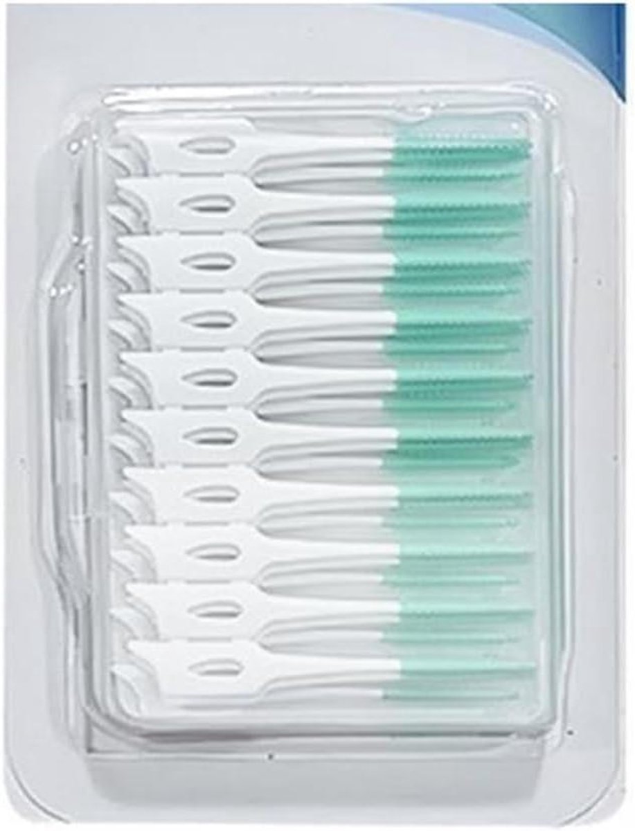 Interdentale borstels - Tandenstokers - Mondhygiëne - Zachte siliconen - 40 stuks - Groen