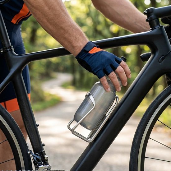 Zilverkleurige bidonhouders fiets unisex lichtgewicht metalen bidon houder set 2 stuks geschikt voor racefiets mountainbike stadsfiets waterfles houder — afbeelding 4