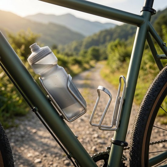 Zilverkleurige bidonhouders fiets unisex lichtgewicht metalen bidon houder set 2 stuks geschikt voor racefiets mountainbike stadsfiets waterfles houder — afbeelding 2