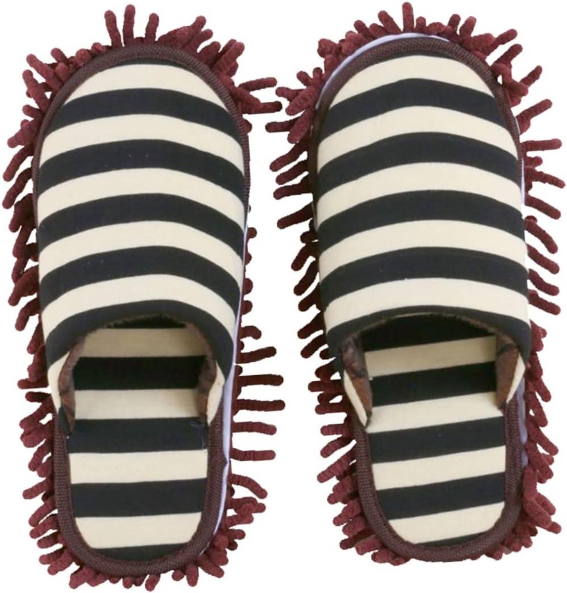 Schoonmaak Mop Slippers - Vloer Mop - Huis Schoonmaken - Wasbaar Microvezel - 28.5 cm - Koffie