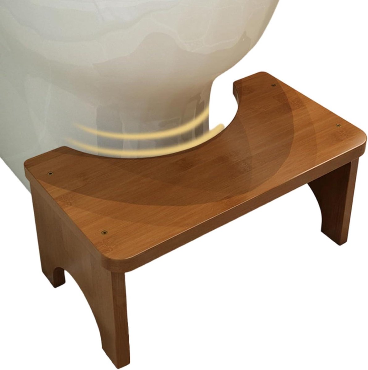 Toiletkruk Hout - Krukje Badkamer - Comfortabel Zitten - Stressverminderend Ontwerp - 37 x 20 x 17 cm - Theebruin