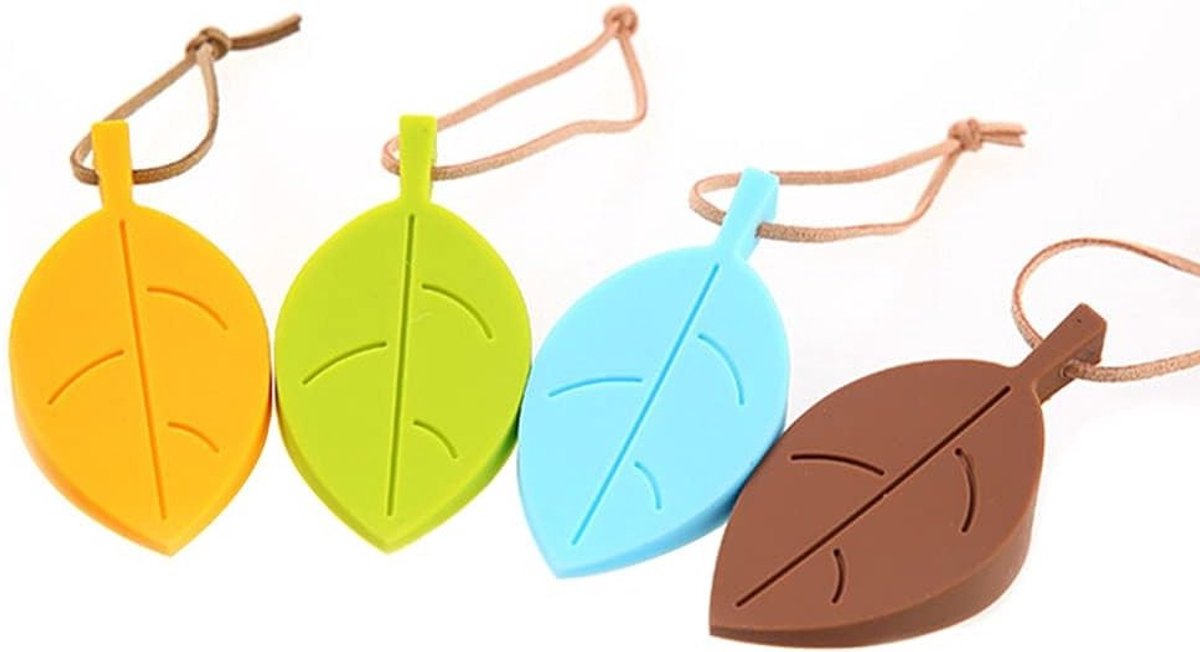 Set van 4 Deurstopper Wedges - Silicone Vingerbeschermers in Schattige Bladvorm voor Thuis en Kantoor, Veilig en Flexibel Decoratief Accessoire