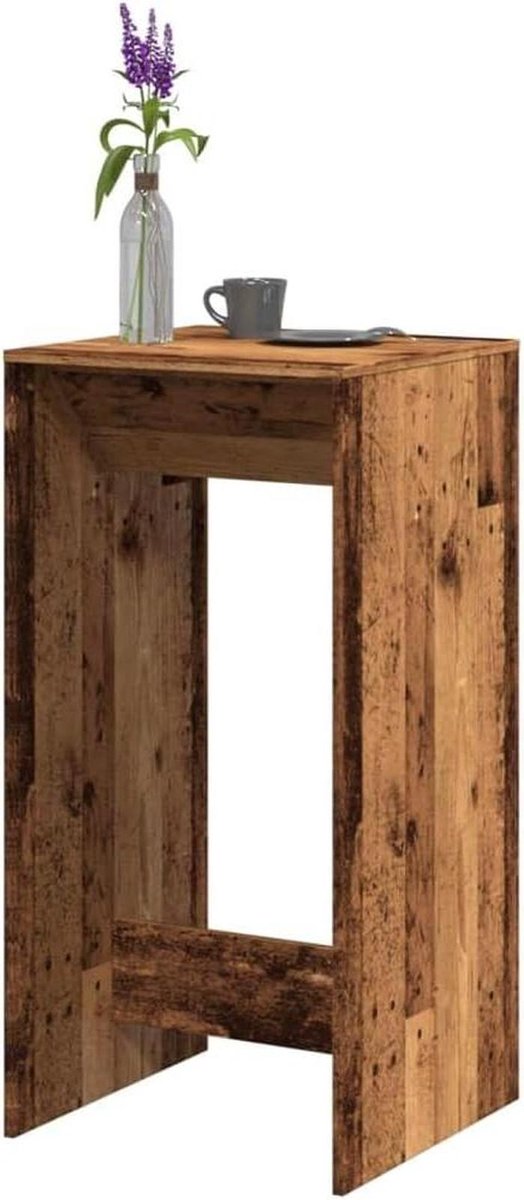 Bartafel Hout - Hoge Tafel Pubtafel - Borrelen en Koken - Glad Oppervlak - 51 x 50 x 1035 cm