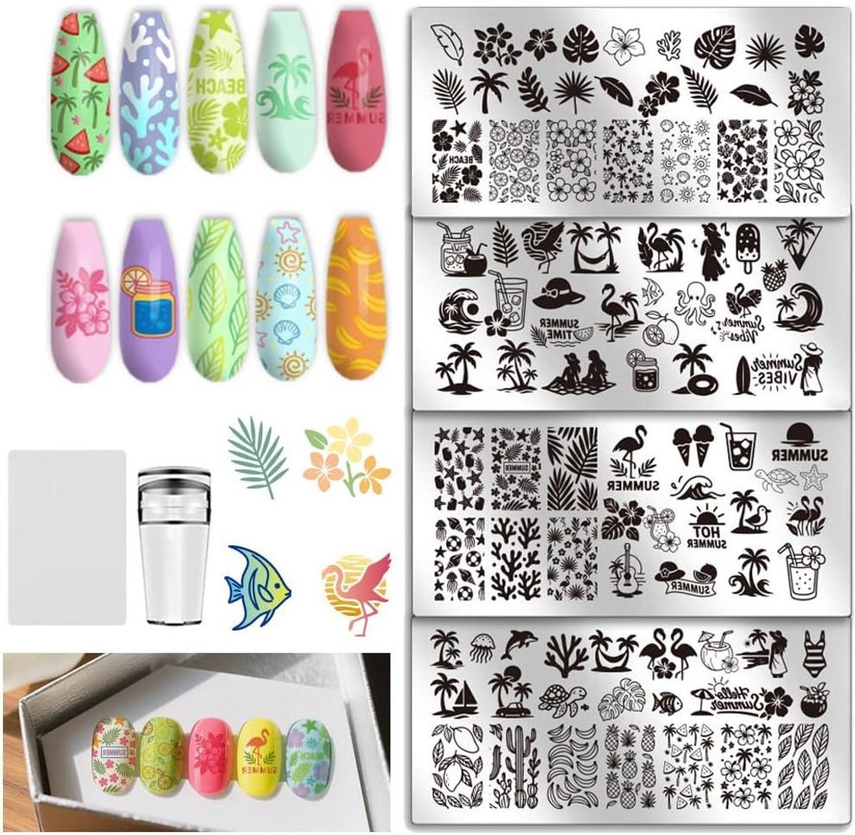 Nagel Stempel Platen - Nail Art Sjablonen - DIY Manicure - Roestvrij Staal - 12 x 6 cm - Zilver