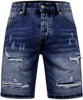 Slim Fit Korte Broek Heren - Denim Short - Blauw