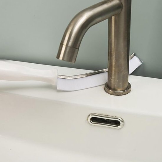 Gereedschap voor spleten - Voegenborstel schraper - Badkamer schoonmaken - Ergonomische schuine borstel - 28 cm - Wit — afbeelding 4
