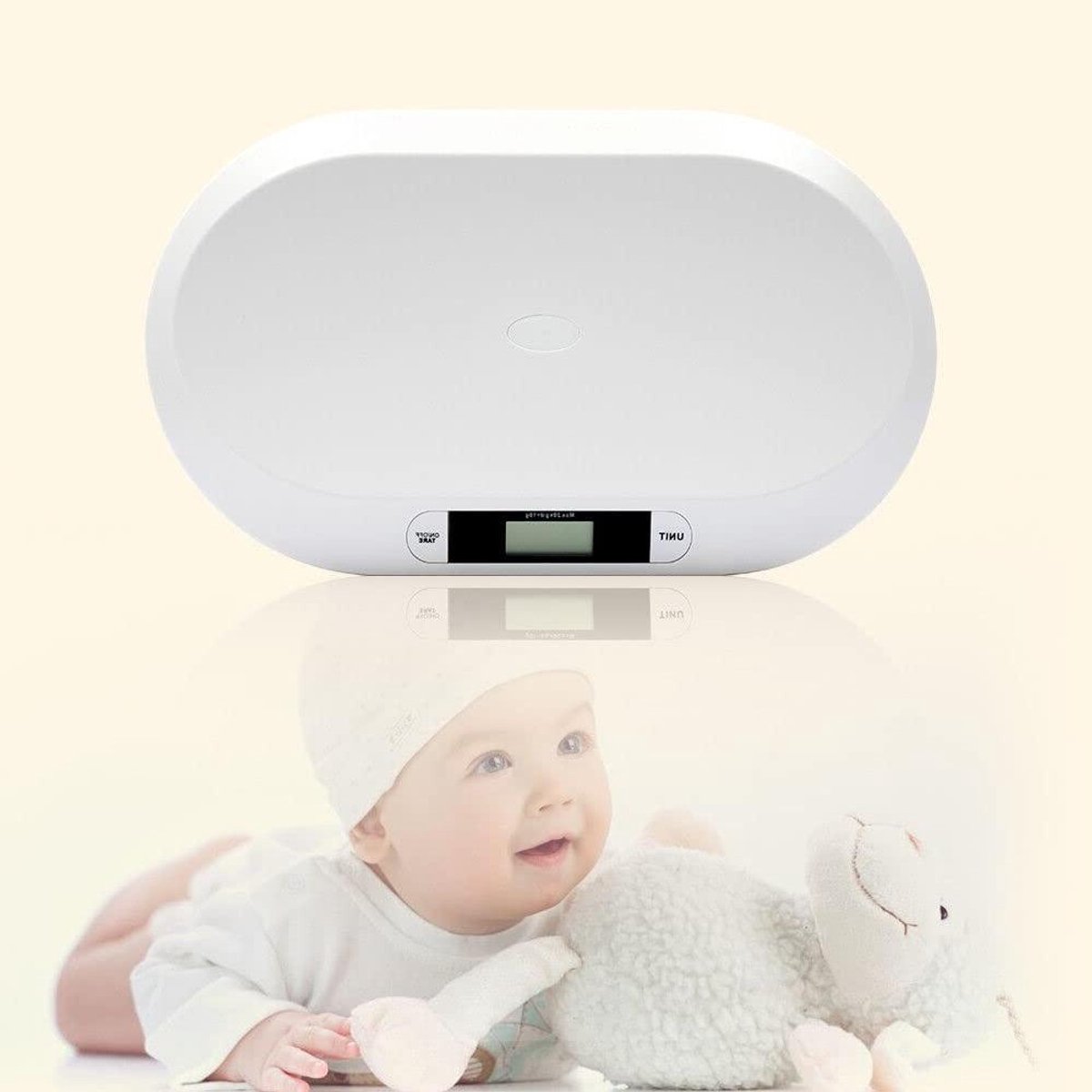 Digitale Baby Weegschaal - Baby Weegschaal LCD - Baby Groei Meten - Tara Functie - 20 kg - Wit