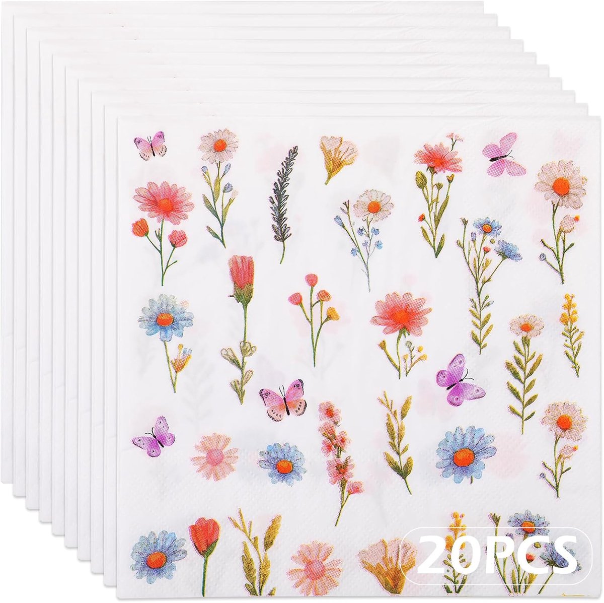Servetten Papieren - Servetten - Tafel Servetten - Papier - Papieren Wegwerp Servetjes - Feestservetten - Voorjaar Servetten - Lunch/Diner Tafel Decoratie - 2 Laags - Wit - 33 x 33 cm - 20 Stuks - van Imperatoris