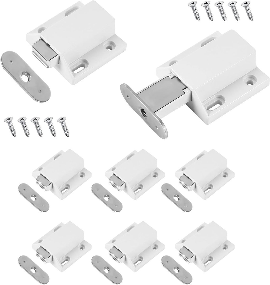 Magnetische Push Latches voor Kasten en Lades - 8 Stuks, Eenvoudige Installatie zonder Spijkers, Ideaal voor Keuken en Meubels