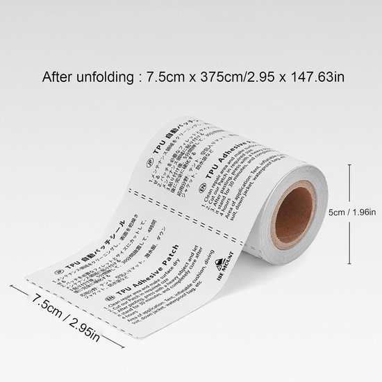 Reparatieset Luchtbed - Tent Tape - Outdoor Reparatie - Waterdicht Duurzaam - 75 x 375 cm - Transparant — afbeelding 4