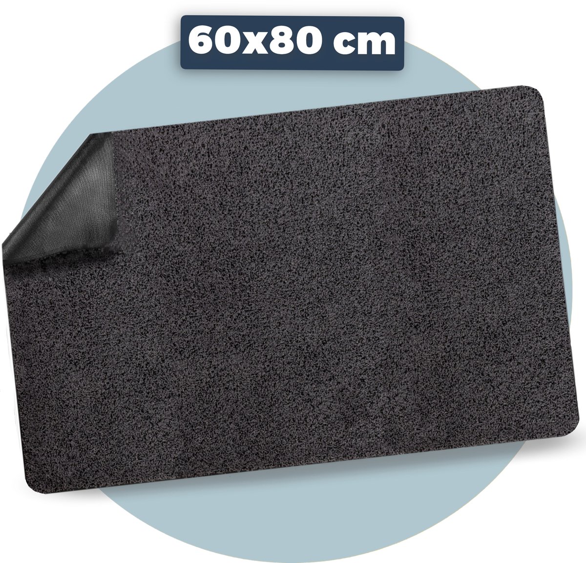 Pasper Deurmat binnen droogloopmat - 60 x 80 cm - Grijs - zonder boord - Gemaakt in België - Wasbaar - Deurmatten