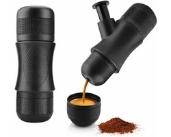 Draagbaar Koffiezetapparaat - Mini Espressomachine - Reizen en Kamperen - Handmatige Bediening - 100 Milliliter - Zwart