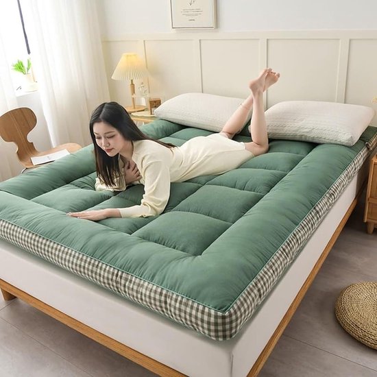 Japanse futonmatras - Vloerbed bank - Comfortabel slapen - Oprolbaar en opvouwbaar - Dikke uitvoering - Grijs — afbeelding 3