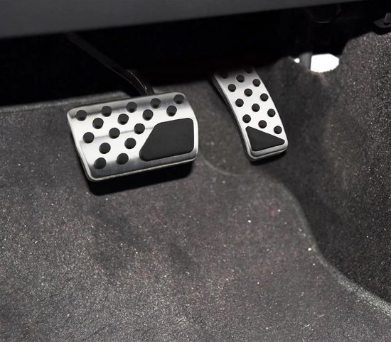 Pedaalhoezen Auto - Antislip Pedalen - Verbeterde Grip - Universeel Ontwerp - Set van 2 - Zilver Zwart — afbeelding 3