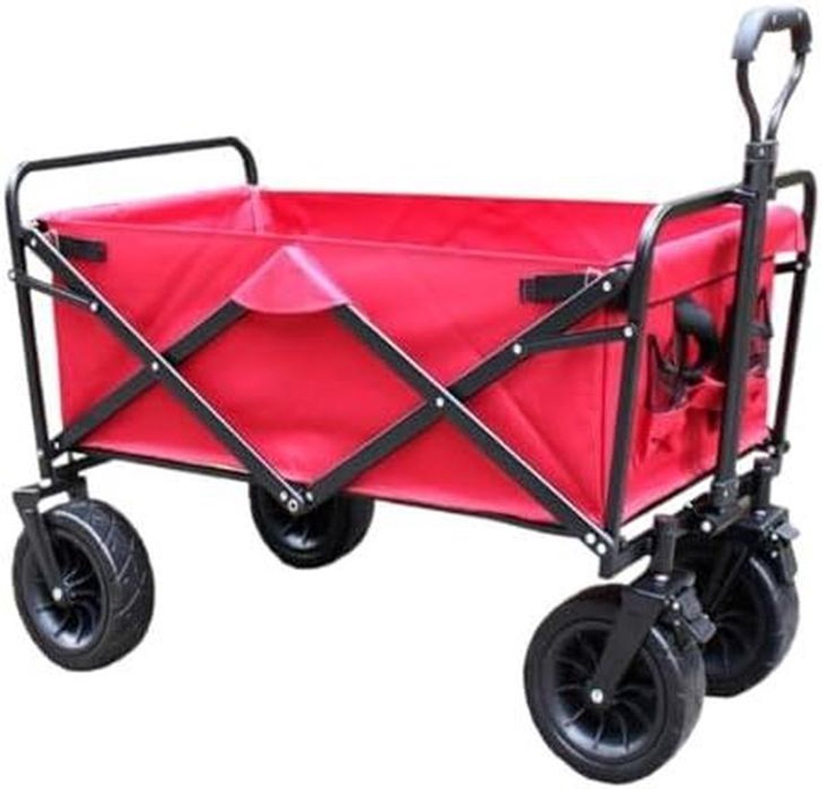 Opvouwbare Strandkar - Transportwagen Outdoor - Spullen Vervoeren - Lichtgewicht Ontwerp - 21x60x78 cm - Grijs