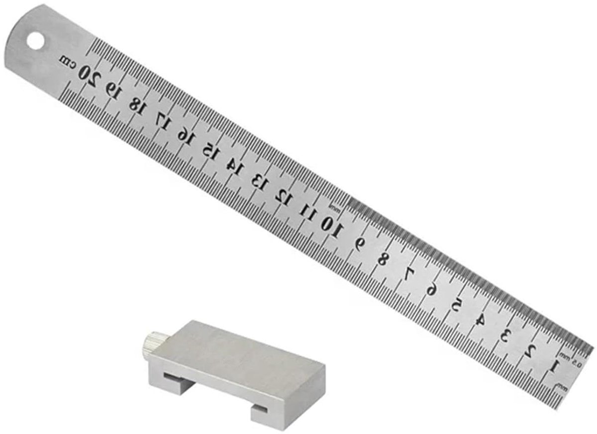 Meetgereedschap Set - Houtbewerkingsliniaal - Nauwkeurig Aftekenen - Limietblok Stabiliteit - 29mm Blok - Metaal