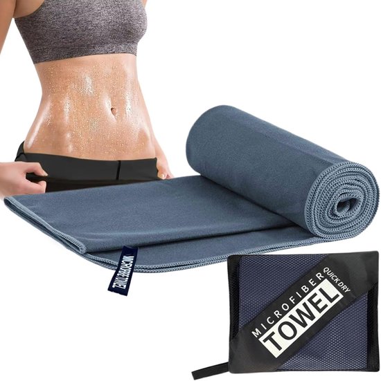Microvezel Sporthanddoek - Sneldrogende Reisdoek - Outdoor Activiteiten - Ruimtebesparend Ontwerp - 40 x 80 cm - Donkerblauw — afbeelding 4