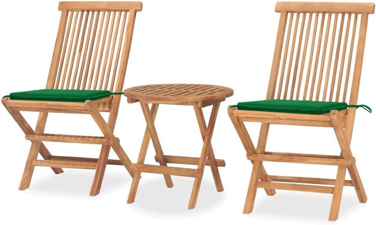 Tuinset 3-delig - Balkonset Tuinstoelen - Buiten Ontspannen - Inklapbaar - 50 x 50 cm - Houtkleur
