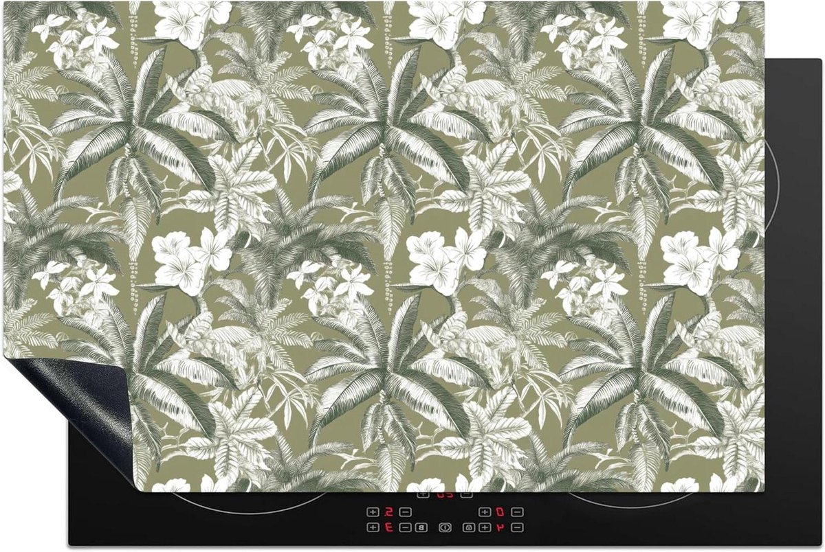 Inductie Beschermer - Kookplaat Afdekplaat - Extra Werkruimte Creëren - Fotoprint van Hoge Kwaliteit - 80x52 cm - Botanisch Bloemen