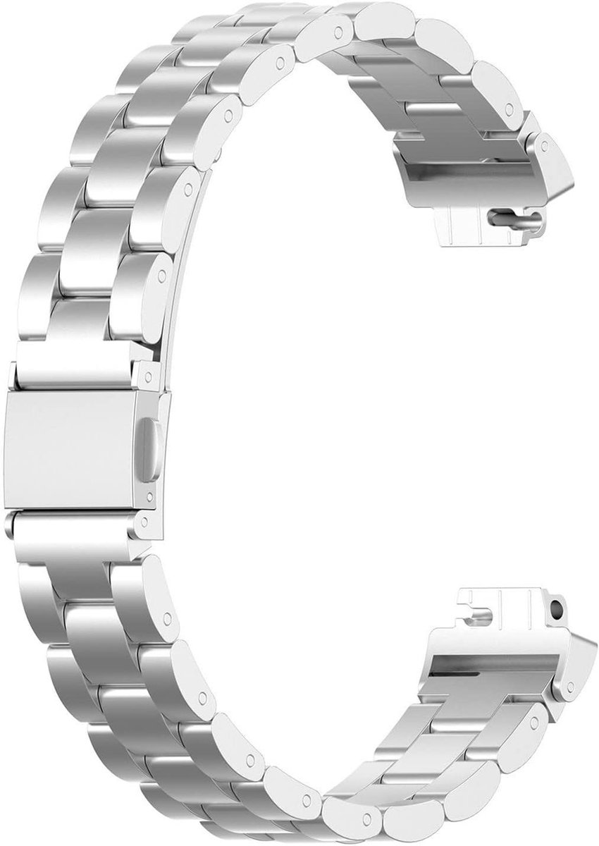 RVS Horlogeband - Metalen Band Fitbit - Smartwatch Personaliseren - Zakelijke Uitstraling - Verstelbaar - Zilver