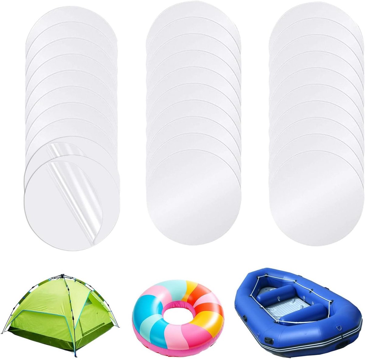 Opblaasbare reparatieset - Waterdichte stickerpatch - Zwembad repareren - Zelfklevend en waterdicht - 30 stuks - Transparant