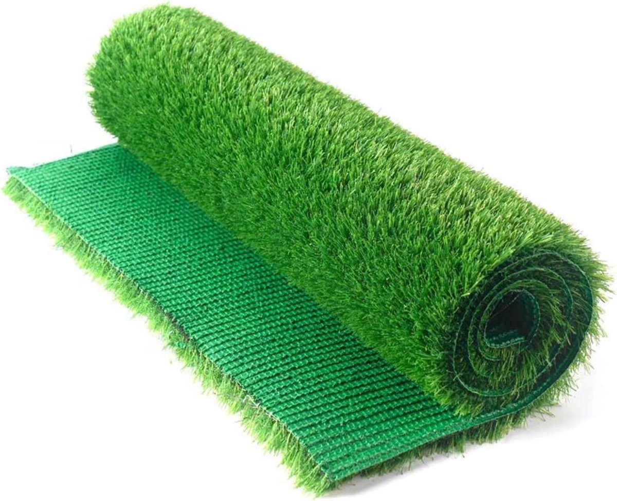 Kunstgras Tapijt - Balkon Tapijt - Tuin Decoratie - UV Bestendig - 2 cm Hoog - Groen