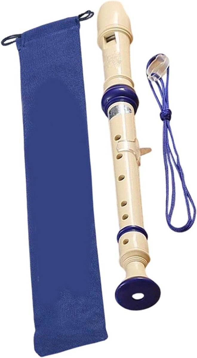 Sopraanblokfluit - Muziekinstrument - Muziek Leren - Duitse Vingerzetting - 325 mm - Blauw