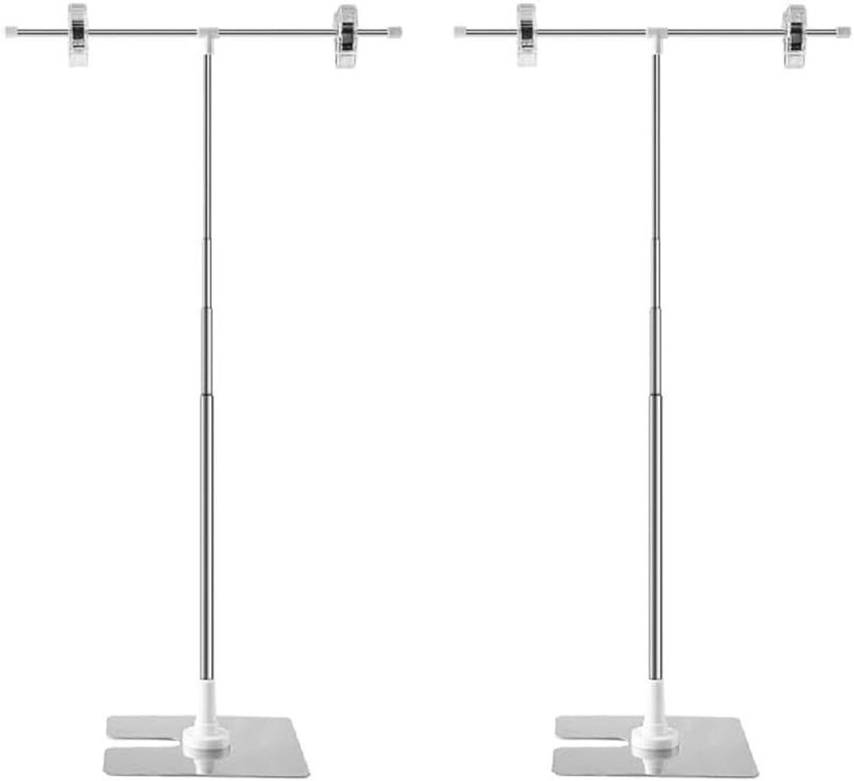 Banner standaard - Display houder - Reclame tonen - Verstelbare hoogte - 2 stuks - Zilver