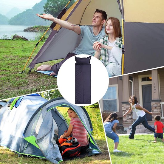Camping Slaapmat - Luchtmatras Vloermat - Comfortabel Slapen - Ergonomisch Neksteun - 183 x 60 cm - Donkerblauw van Camping — afbeelding 3