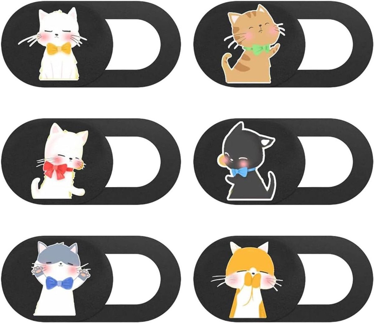 Webcam Covers - Privacy Schermpjes - Bescherm Privé - Ultradun Ontwerp - 6 Stuks - Kat Motief