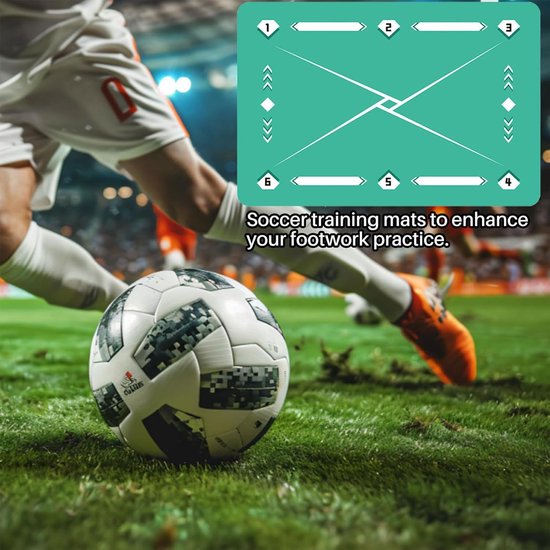 Voetbal Trainingsmat - Voetbal Oefenmat - Verbeter Voetbal Skills - Antislip & Stille Uitrusting - 90x60cm - Grijs — afbeelding 2
