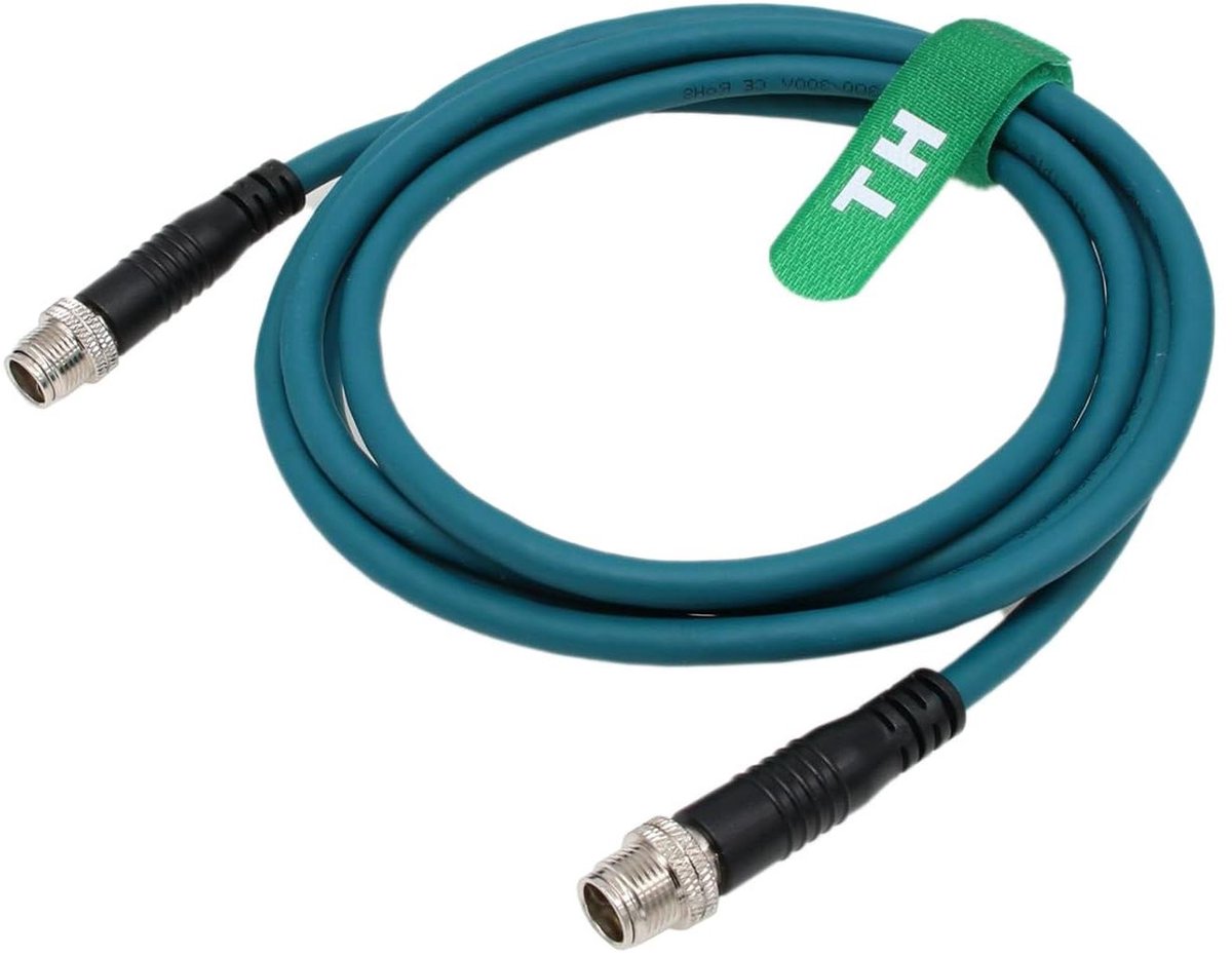 Ethernet Kabel - Netwerkkabel M12 - Industriële Camera - X-coded IP67 - 3 meter - Zwart